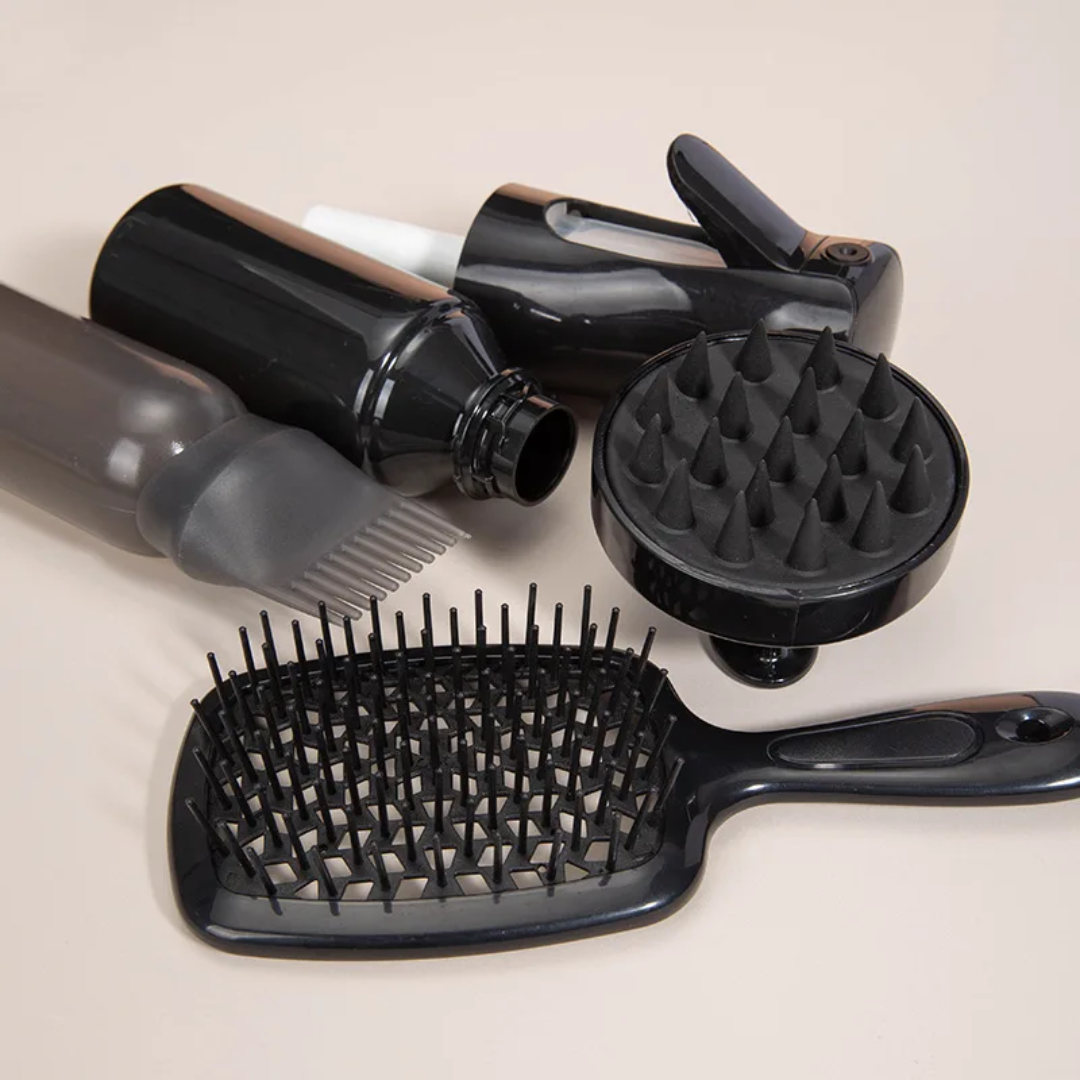 Lifewitqueenp All 4 Hair Applicator Bottle-Root Comb Applicator Hair Spray Bottle, Oil Applicator for Hair, Scalp Massager, and Hair Brush