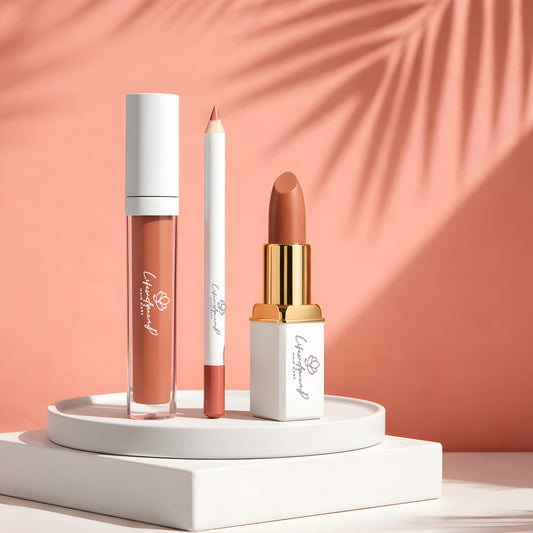 3 in 1 Waterproof Lipstick, LipGloss Matte Creamy, and Lip Liner Set