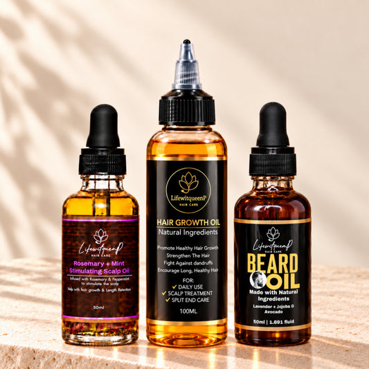 Family Hair Oil Bundle - Ayurvedic, Rosemay+Mint Oil & Beard Oil