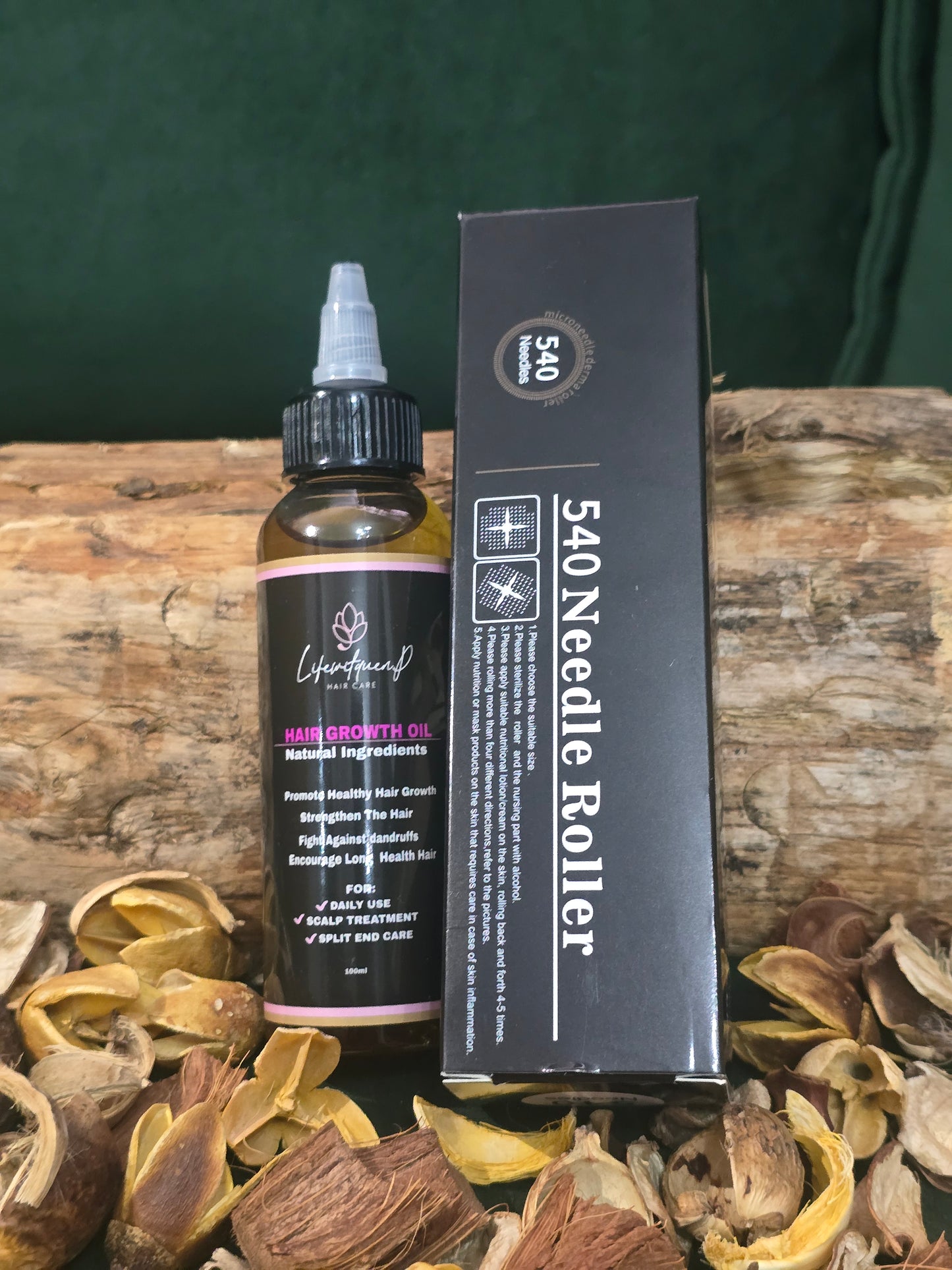 Growth Revive  Herbal Hair Growth Oil with Derma Roller