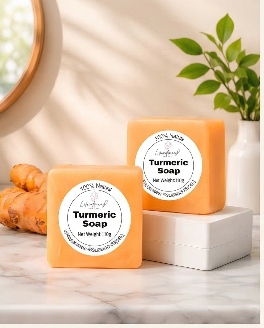 Turmeric Soap Bar  Anti Ageing Skin Lightener, Even Skin Tone  and Reduces Discoloration.