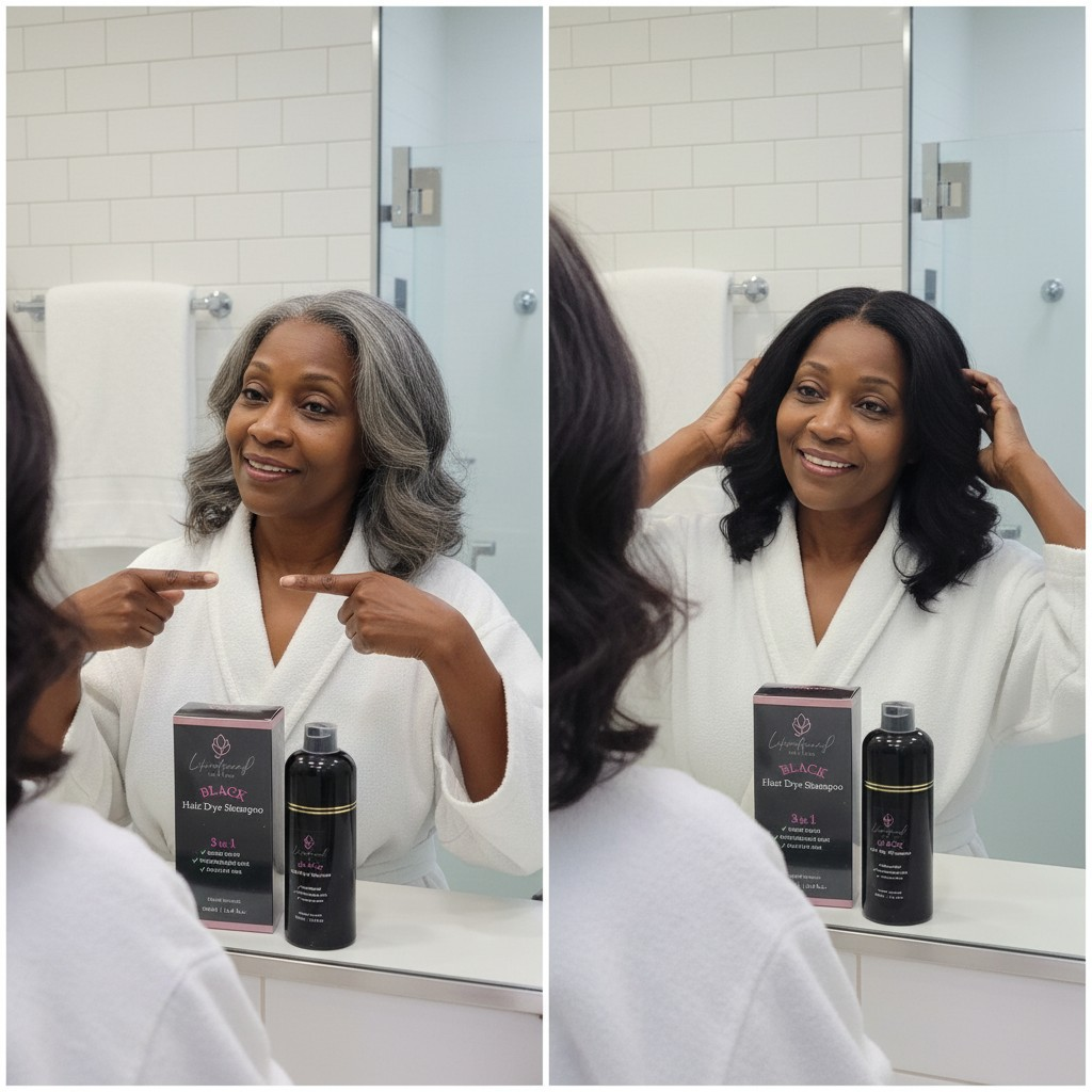 500ML Lifewitqueenp  Hair Instant Dye 3 in 1 Shampoo Hair Dry Coloring, Shampoo For Gray Hair women and Man.