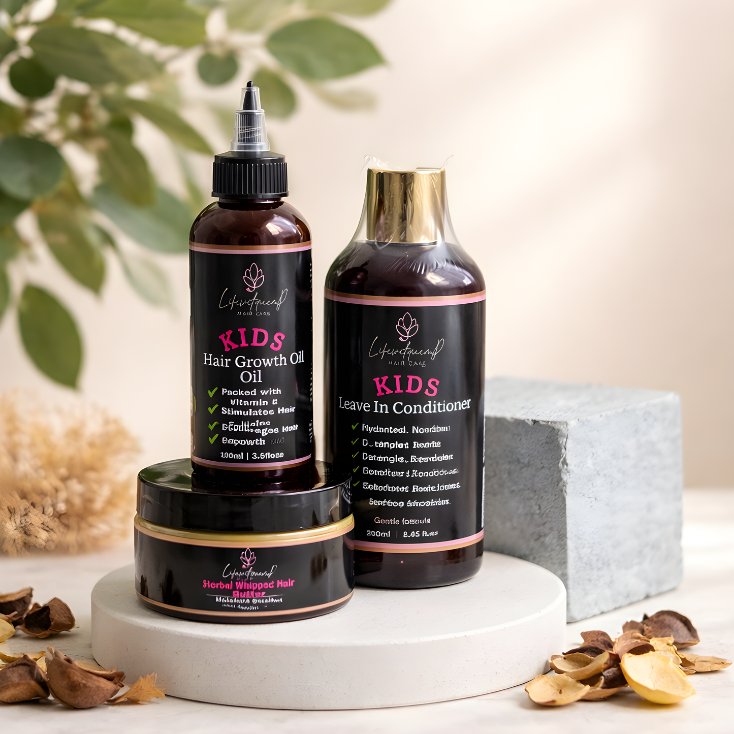 Kids Hair Growth Duo| Natural Oil, Herbal Butter & Leave in conditioner Set For Children