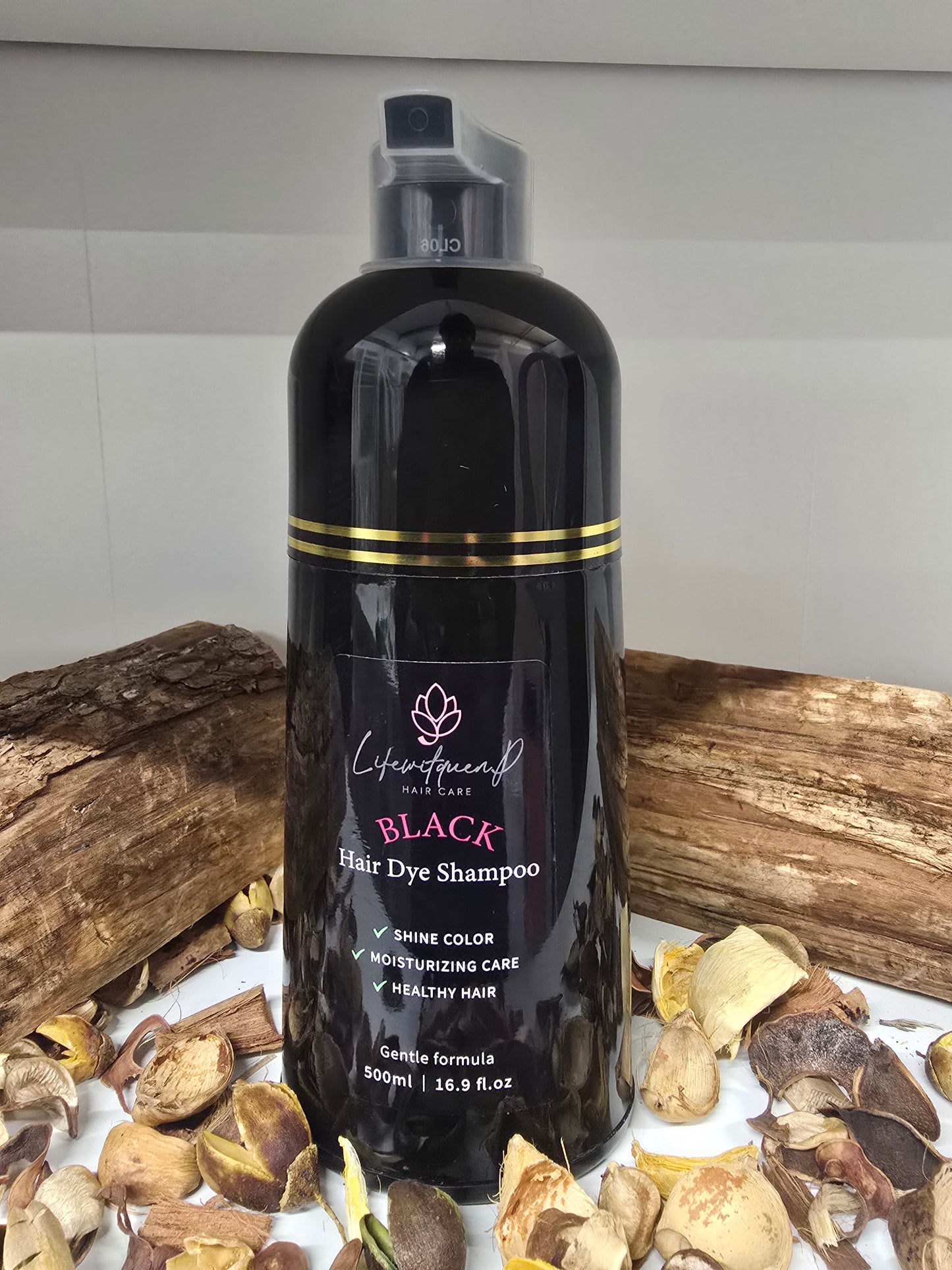 500ML Lifewitqueenp  Hair Instant Dye 3 in 1 Shampoo Hair Dry Coloring, Shampoo For Gray Hair women and Man.