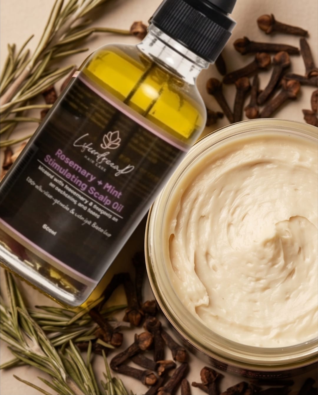 Cloves Hair Growth Butter+ Rosemary and Mint Stimulating Scalp Oil