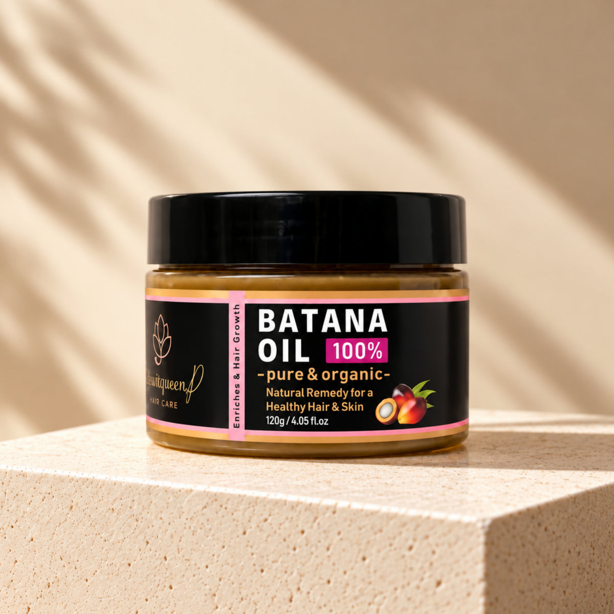 Raw Batana Oil for Hair Growth: 100% Pure  & Organic - Dr. Sebi Batana Oil  Unrefined Promotes Hair thickness for Women & Men  120g
