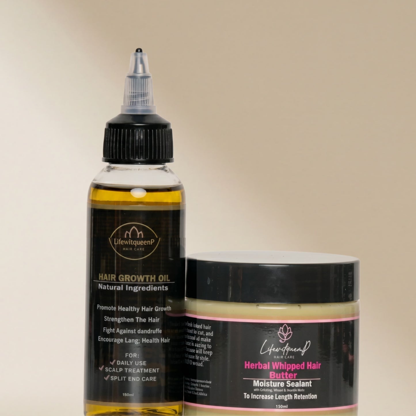 Strengthen & Anti Breakage Combos - Moisturing Hair Butter +Hair Grow Oil