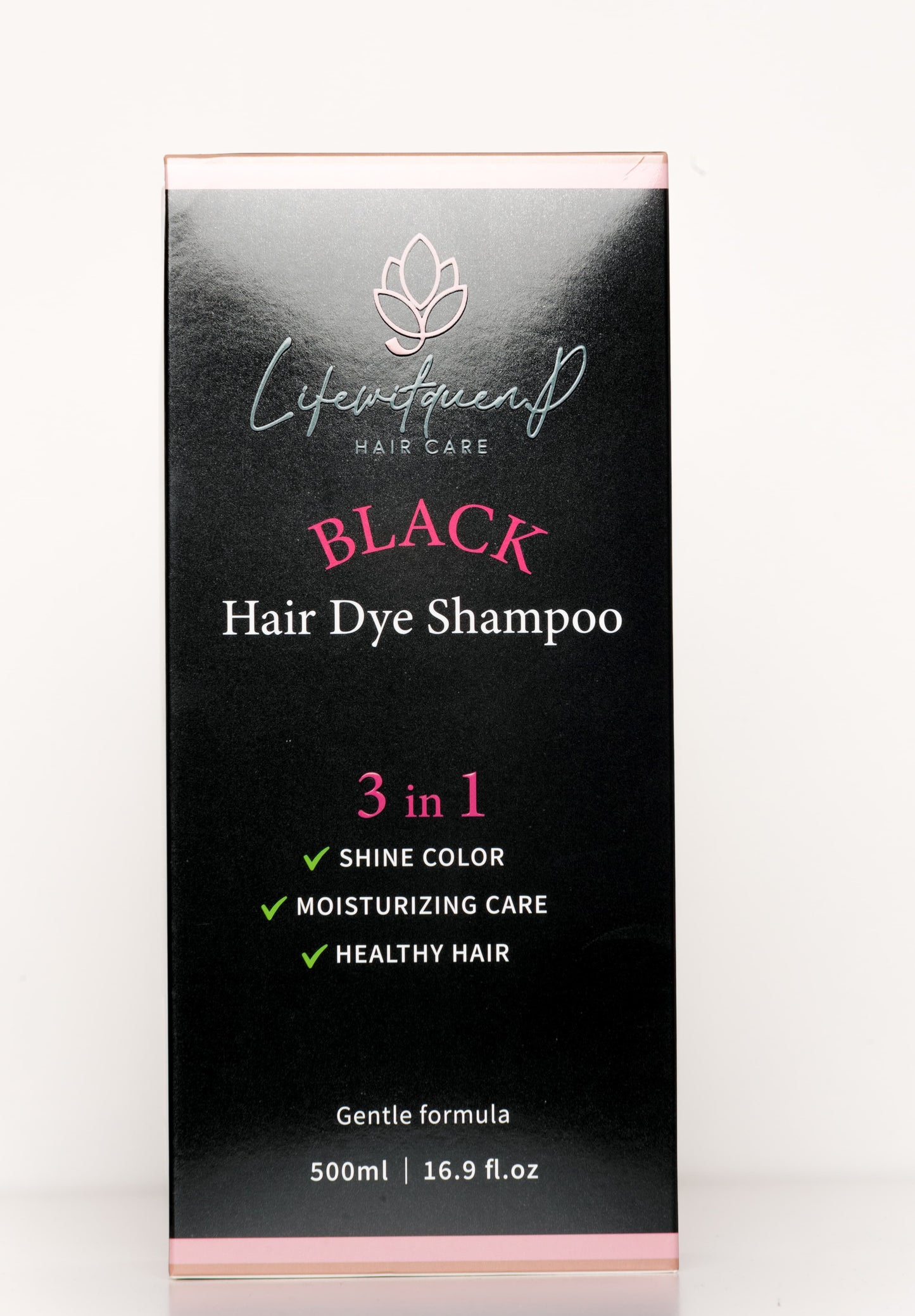 500ML Lifewitqueenp  Hair Instant Dye 3 in 1 Shampoo Hair Dry Coloring, Shampoo For Gray Hair women and Man.