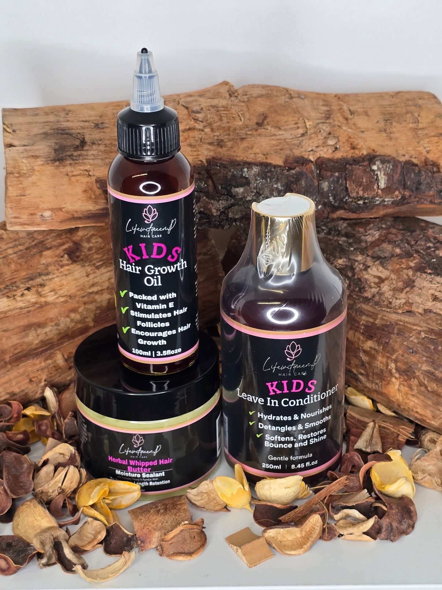 Kids Hair Growth Duo| Natural Oil, Herbal Butter & Leave in conditioner Set For Children