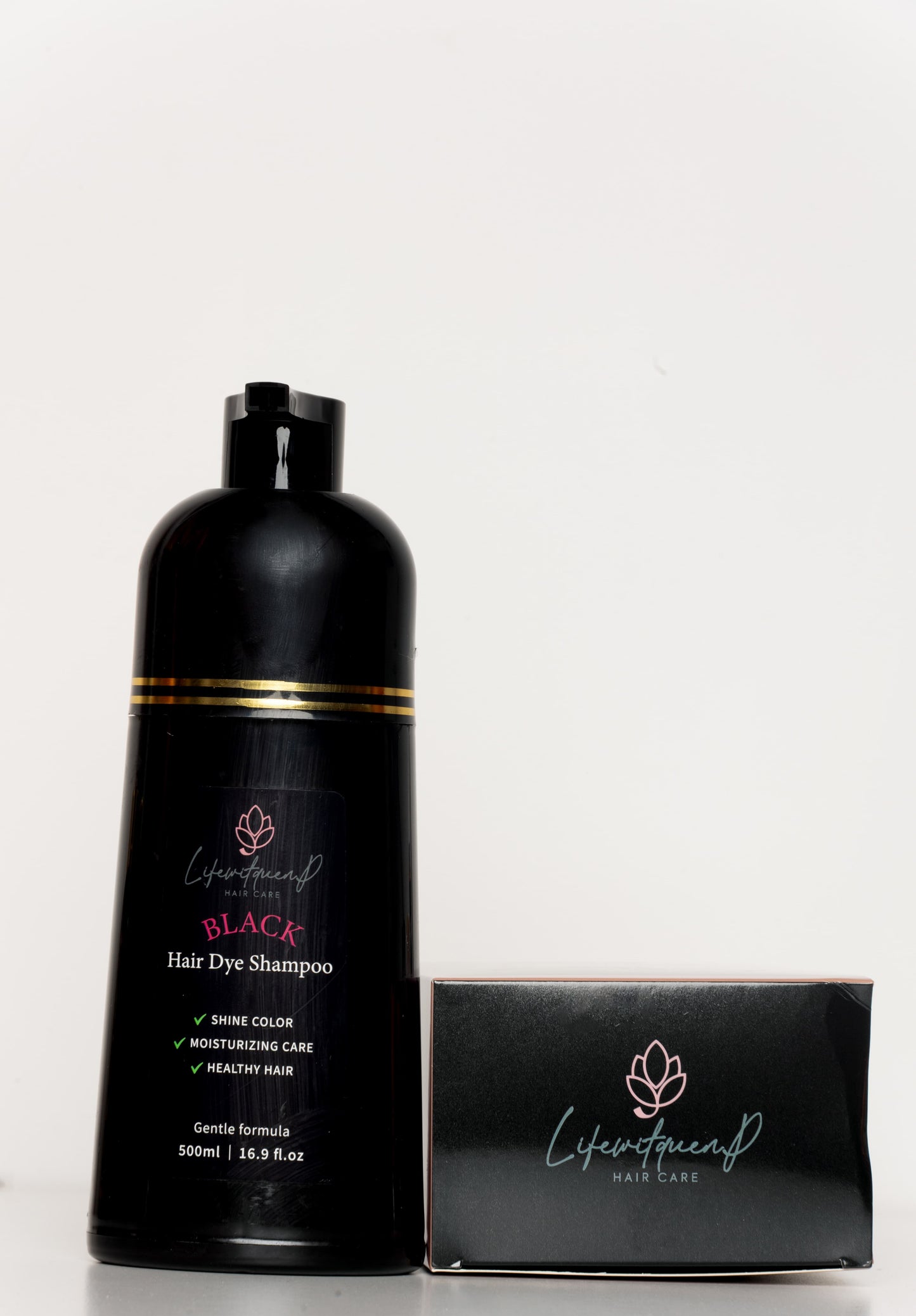 500ML Lifewitqueenp  Hair Instant Dye 3 in 1 Shampoo Hair Dry Coloring, Shampoo For Gray Hair women and Man.
