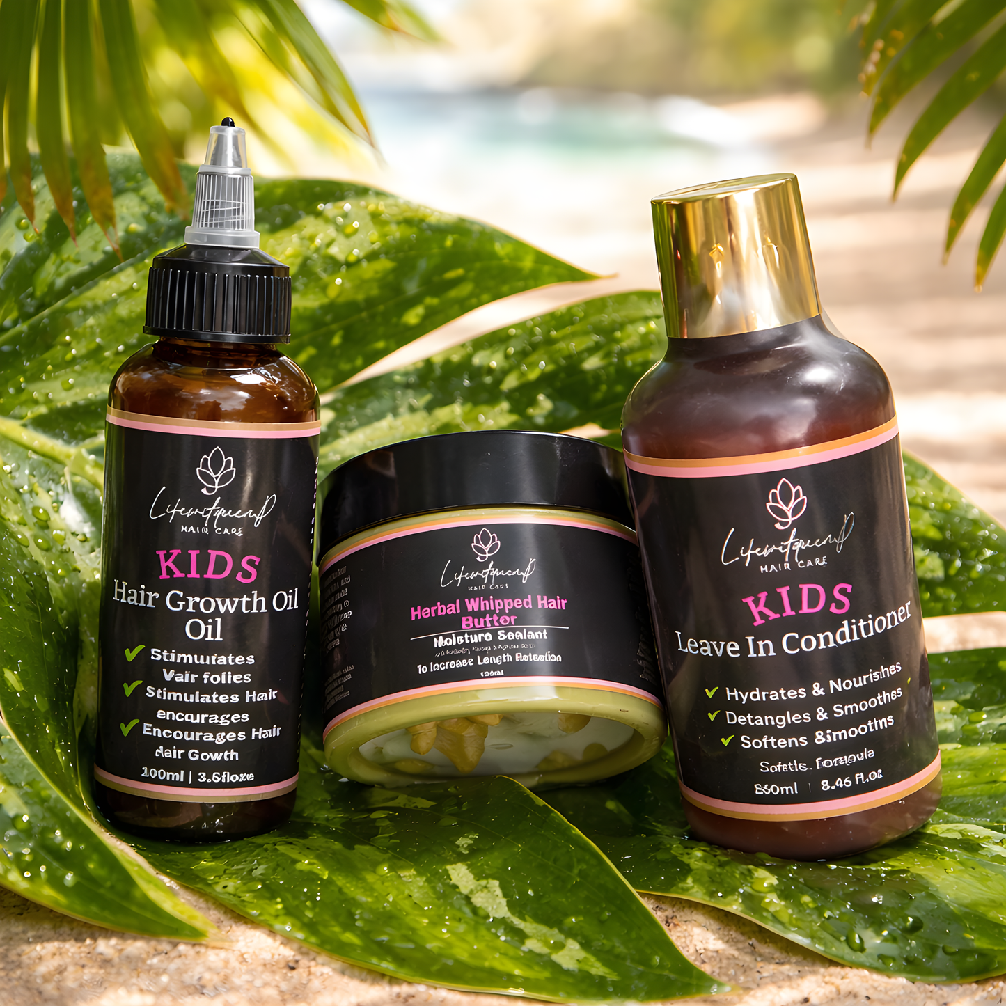 Kids Hair Growth Duo| Natural Oil, Herbal Butter & Leave in conditioner Set For Children