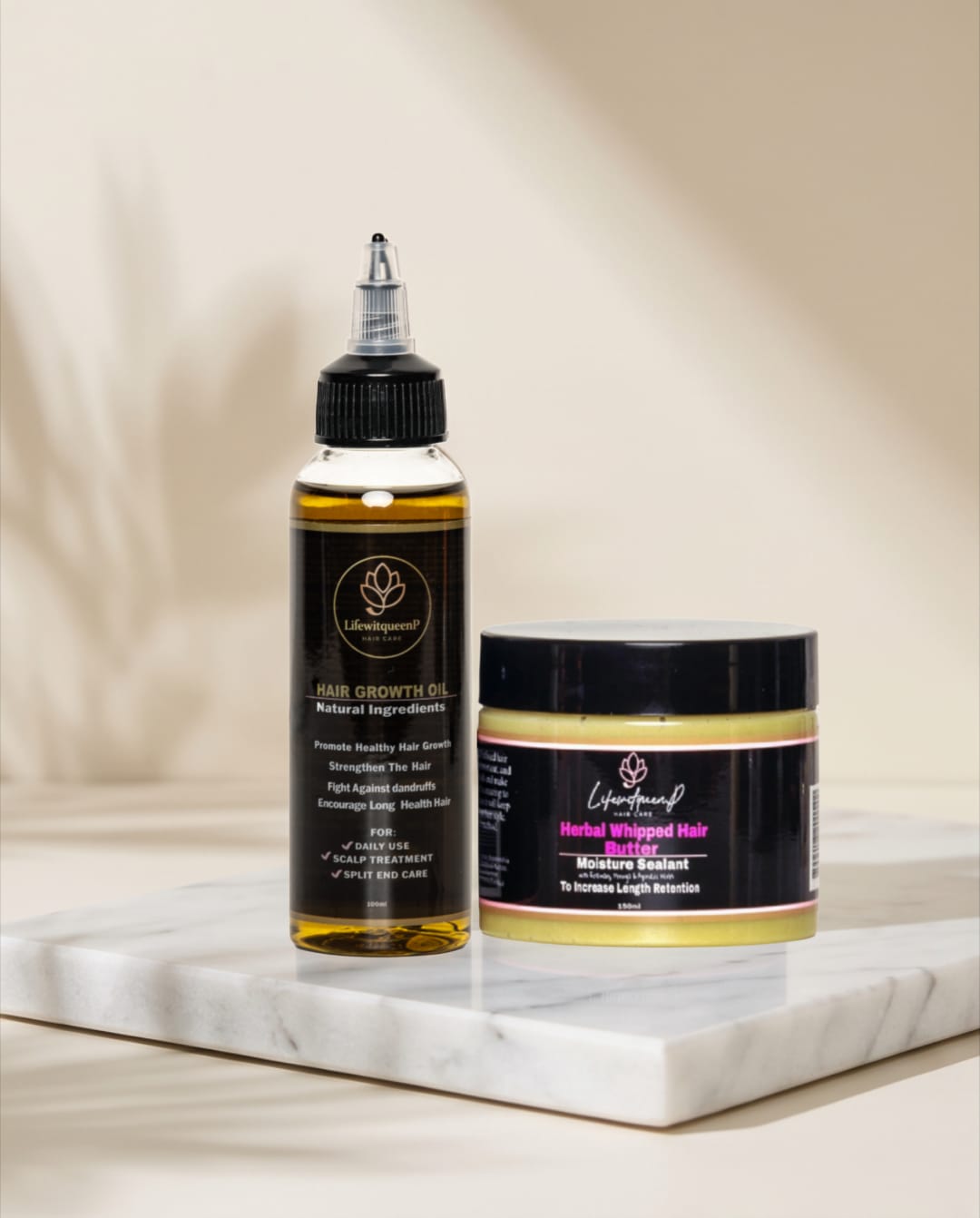 Strengthen & Anti Breakage Combos - Moisturing Hair Butter +Hair Grow Oil