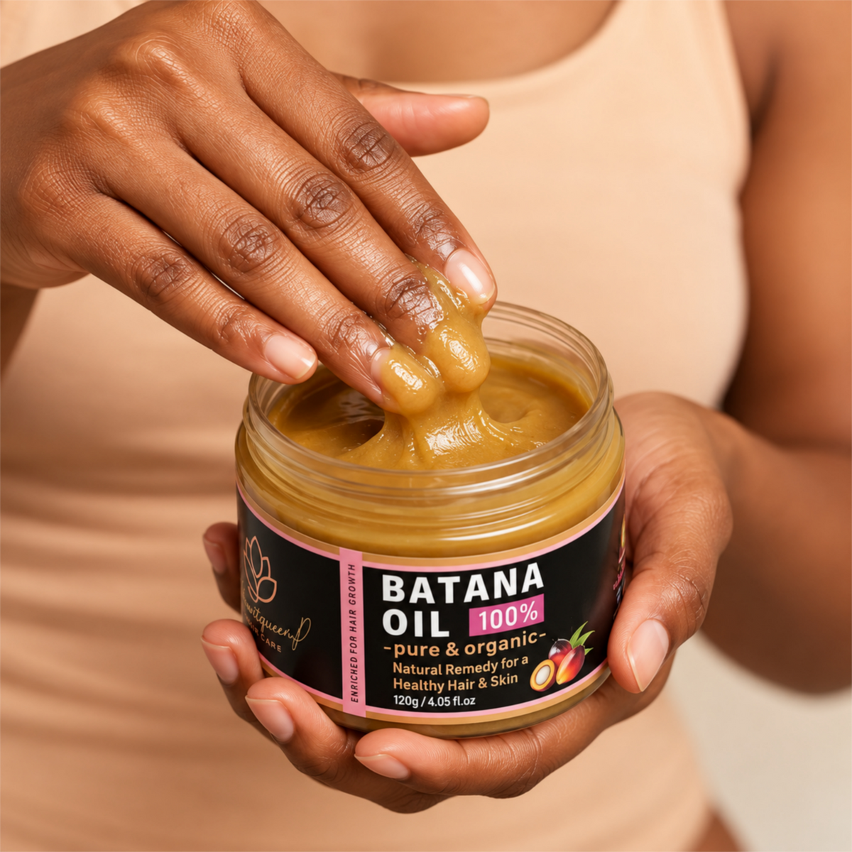 Raw Batana Oil for Hair Growth: 100% Pure  & Organic - Dr. Sebi Batana Oil  Unrefined Promotes Hair thickness for Women & Men  120g