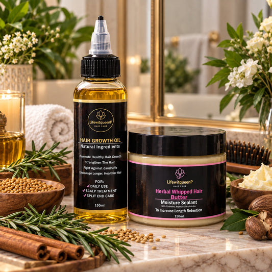 Strengthen & Anti Breakage Combos - Moisturing Hair Butter +Hair Grow Oil