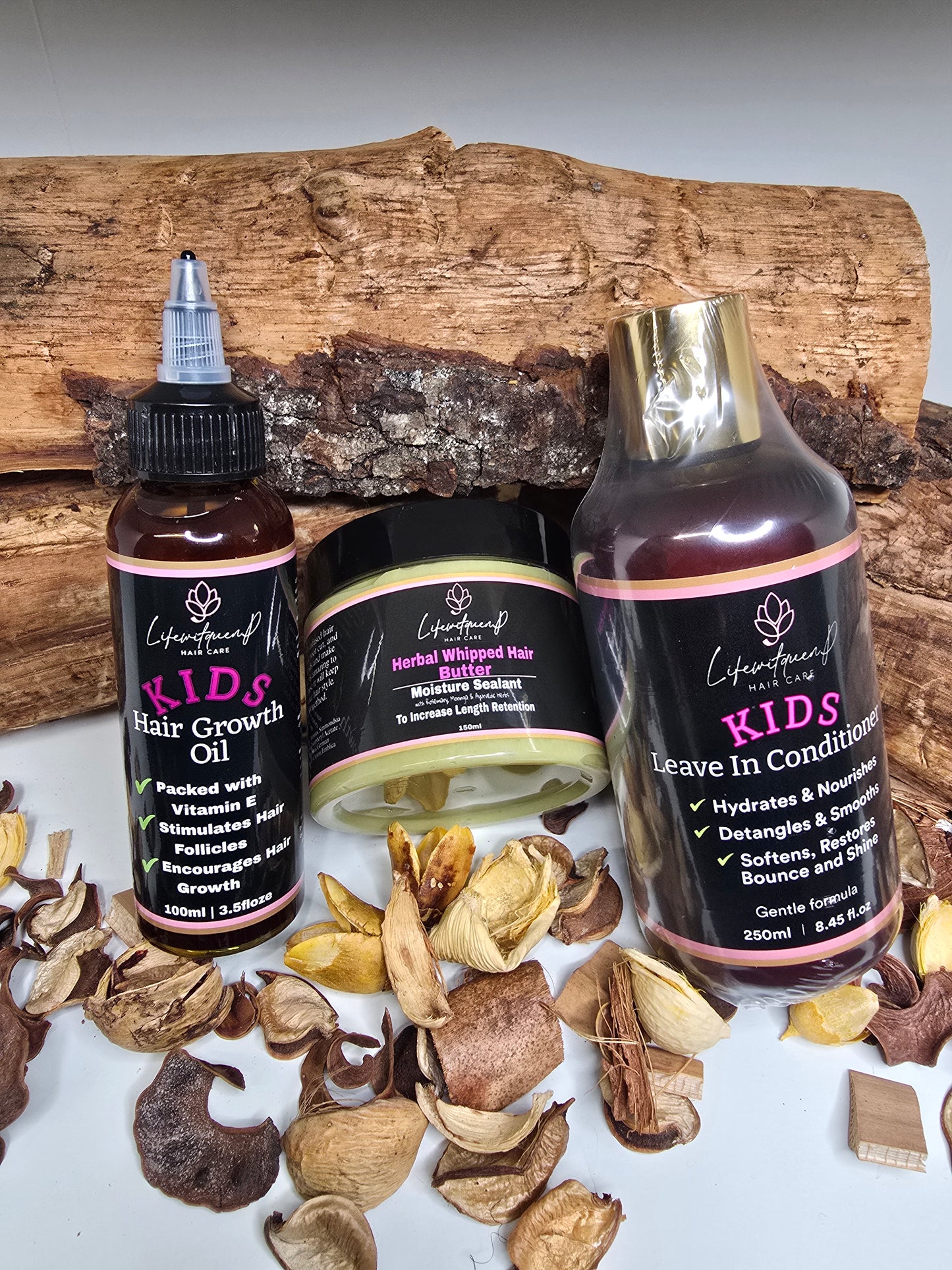 Kids Hair Growth Duo| Natural Oil, Herbal Butter & Leave in conditioner Set For Children
