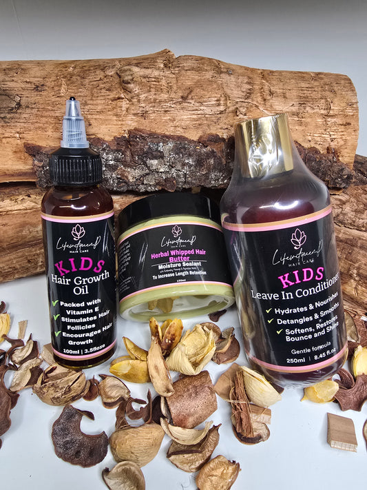 Kids Hair Growth Duo| Natural Oil, Herbal Butter & Leave in conditioner Set For Children